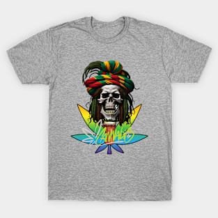 Reggae drums and smoking skull T-Shirt